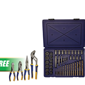 Irwin Hanson 48Pc Master Extraction Set w/FREE 10Pc "The Original™" Locking Pliers