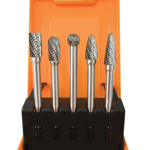 Astro Pneumatic 5 Pc. 1/4" x 4.5" Double Cut Carbide Burr Set